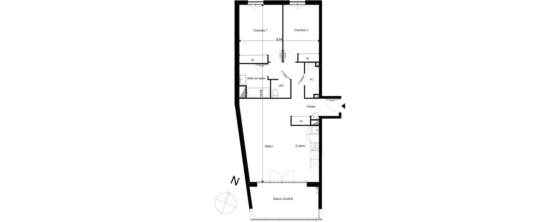 Appartement T3 de 70,37 m2 &agrave; Limoges Le colombier