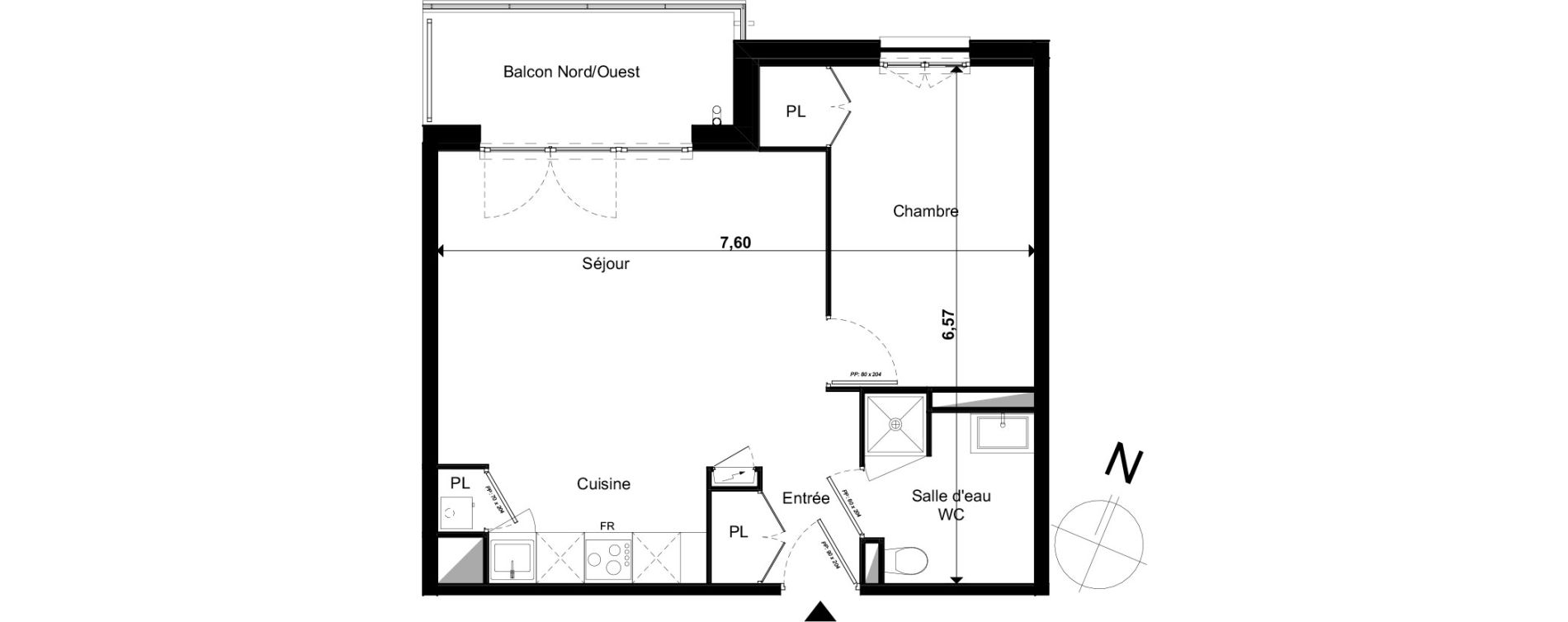 Appartement T2 de 43,69 m2 &agrave; Limoges Le colombier