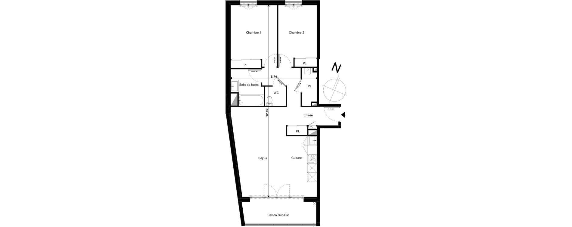 Appartement T3 de 70,37 m2 &agrave; Limoges Le colombier