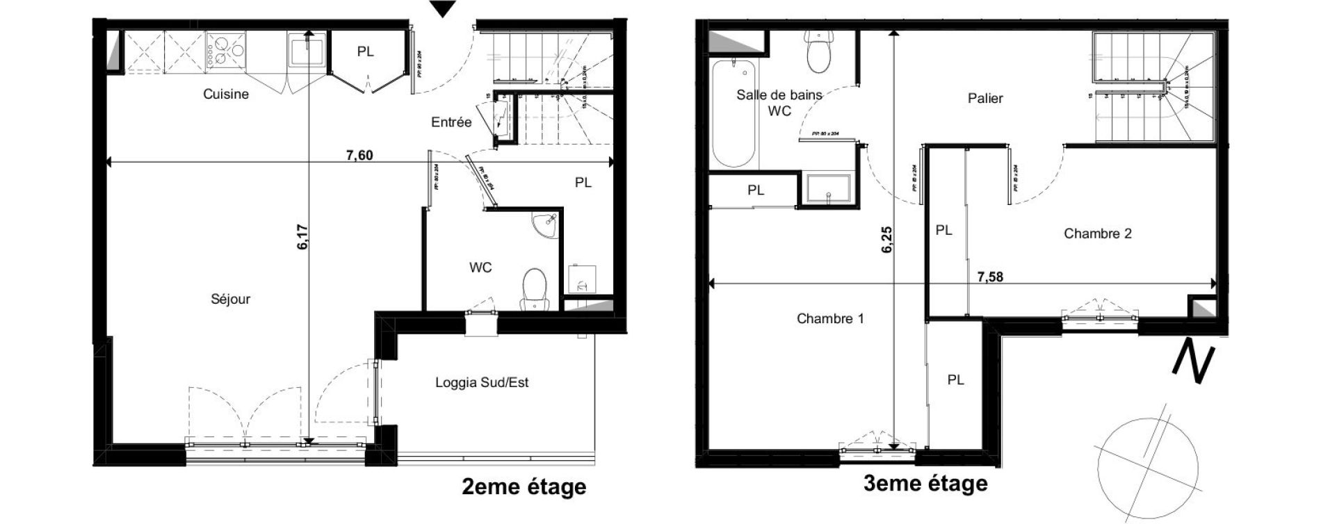 Appartement T3 bis de 73,12 m2 &agrave; Limoges Le colombier