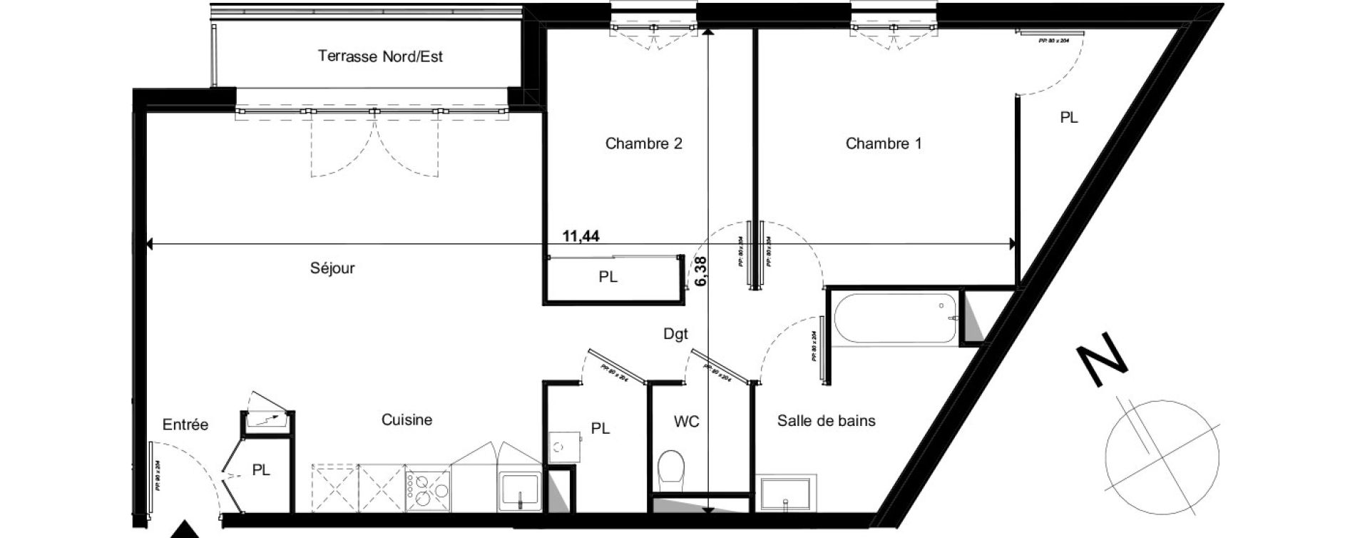 Appartement T3 de 65,49 m2 &agrave; Limoges Le colombier