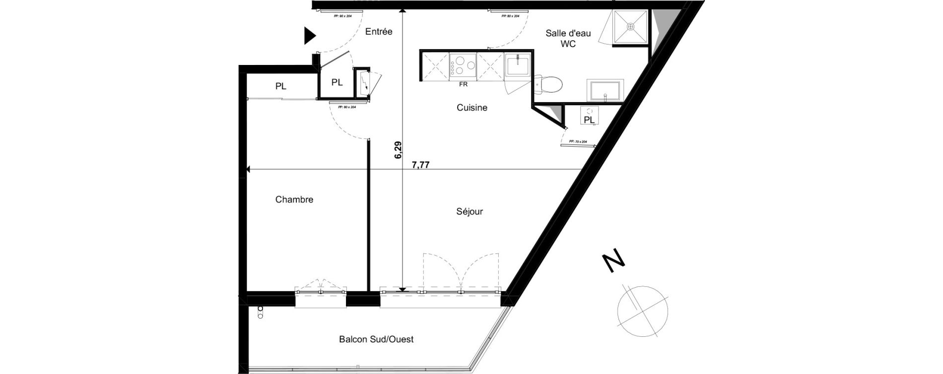 Appartement T2 de 44,71 m2 &agrave; Limoges Le colombier