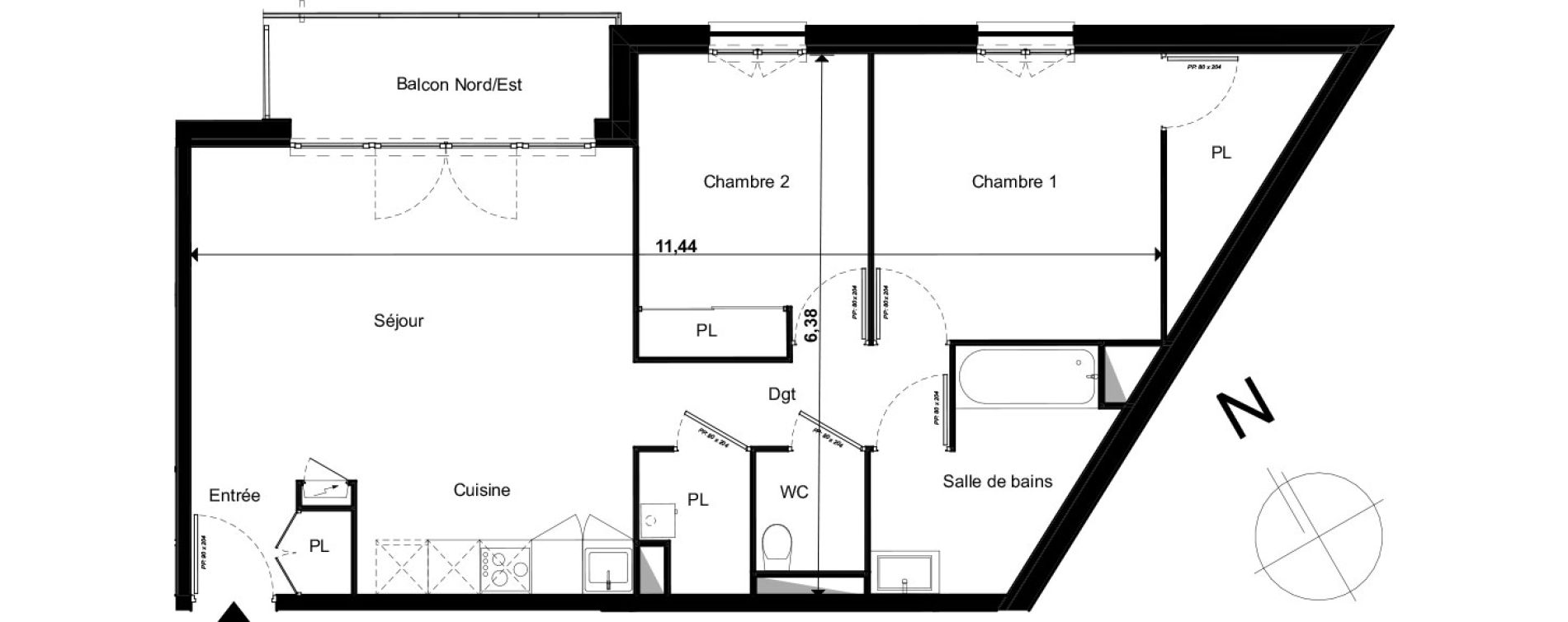 Appartement T3 de 65,49 m2 &agrave; Limoges Le colombier
