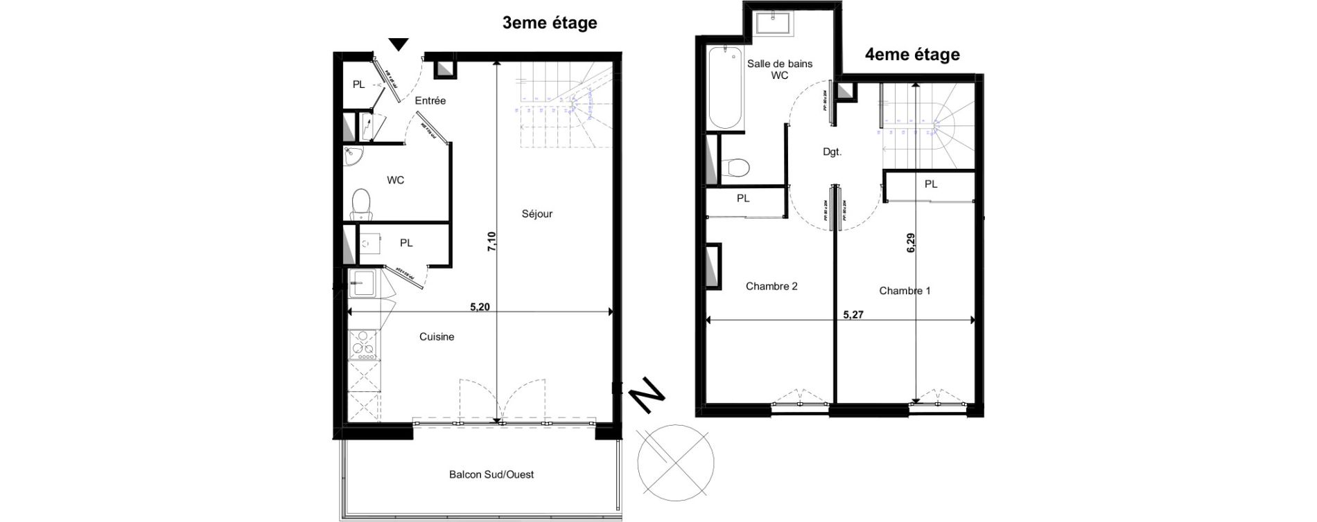 Appartement T3 bis de 66,04 m2 &agrave; Limoges Le colombier