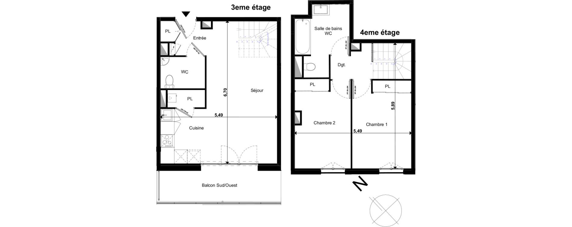 Appartement T3 bis de 65,82 m2 &agrave; Limoges Le colombier