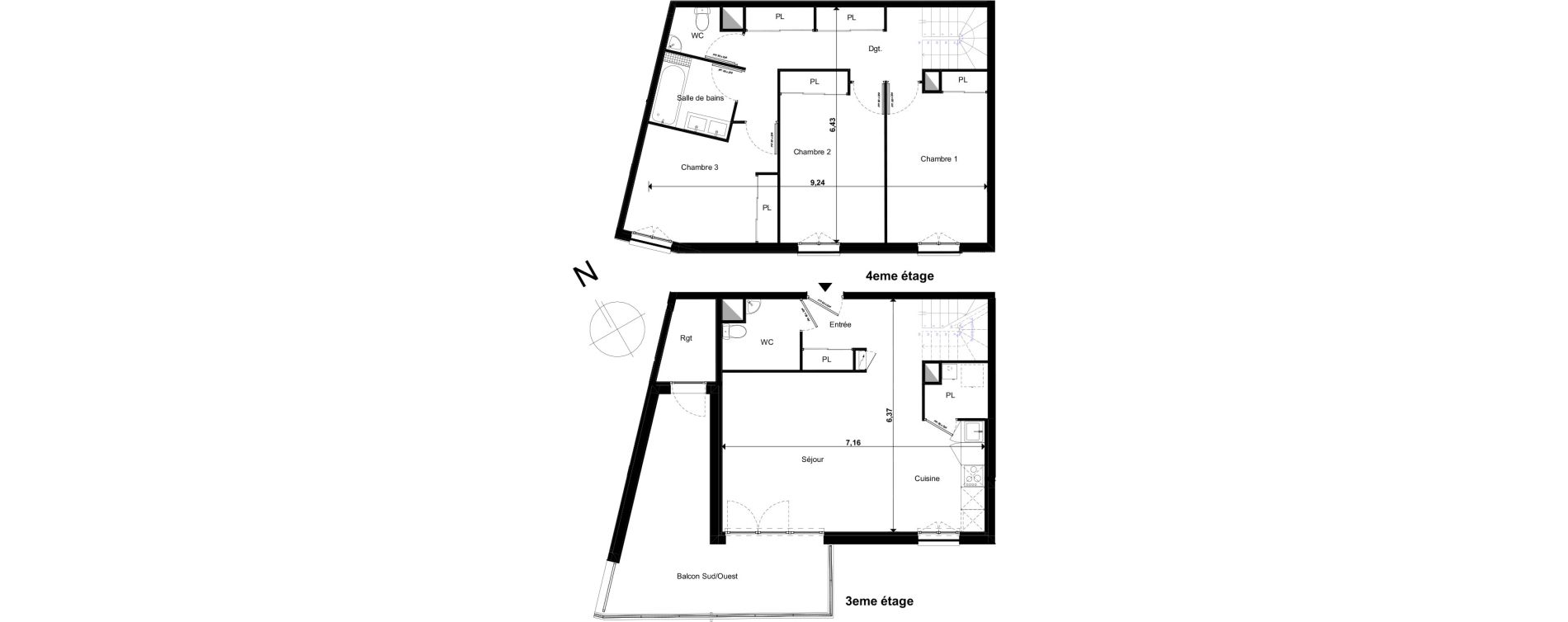 Appartement T4 bis de 95,42 m2 &agrave; Limoges Le colombier