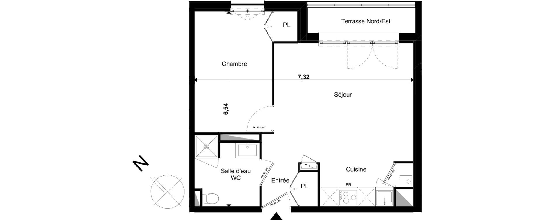 Appartement T2 de 41,92 m2 &agrave; Limoges Le colombier