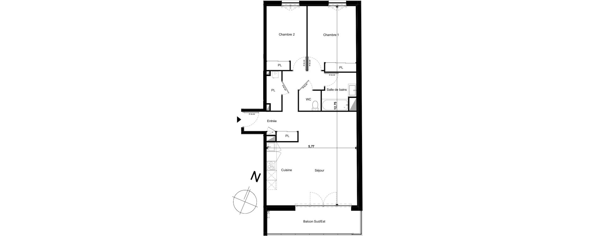 Appartement T3 de 72,81 m2 &agrave; Limoges Le colombier