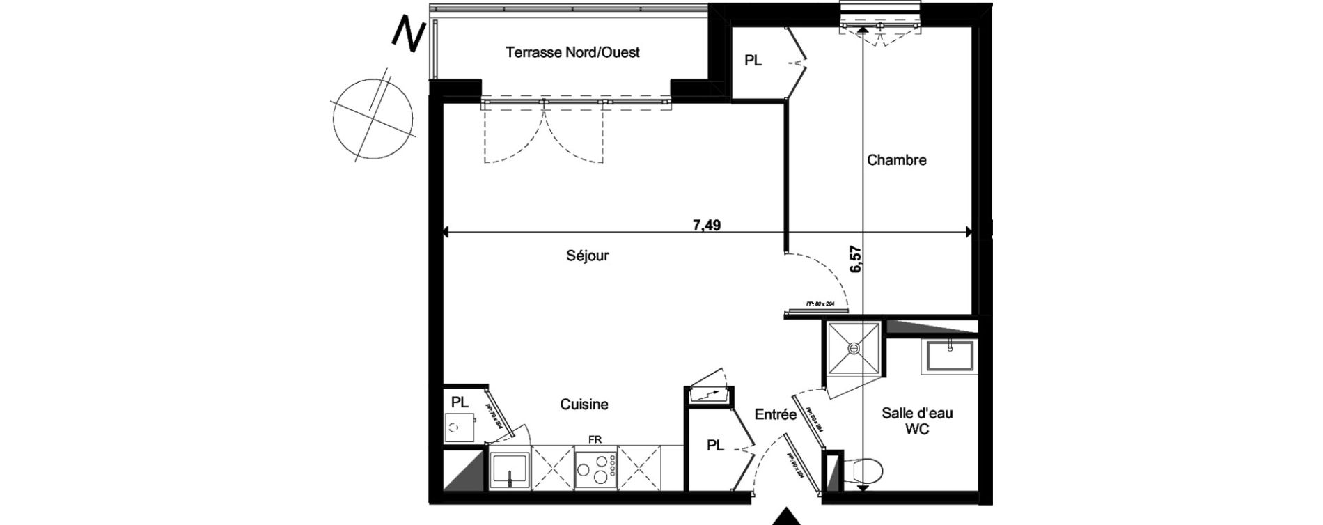 Appartement T2 de 43,46 m2 &agrave; Limoges Le colombier