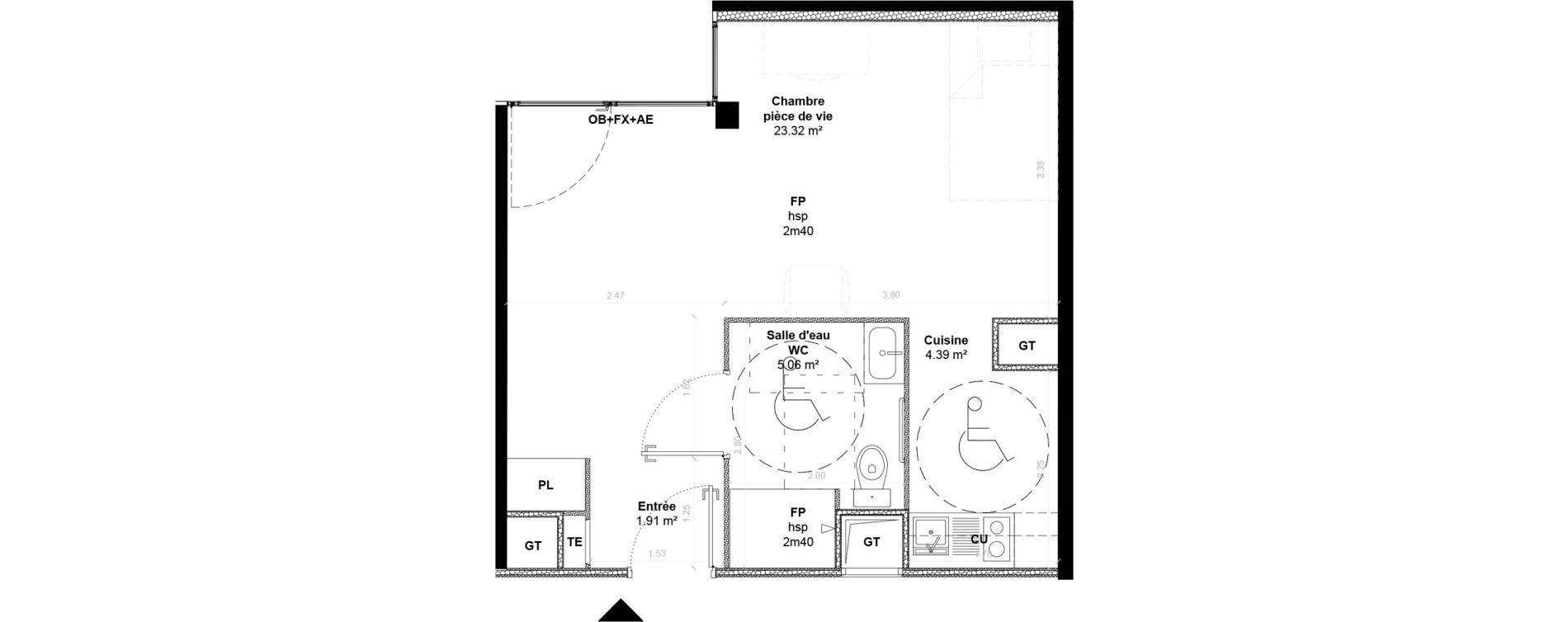 Appartement T1 de 34,68 m2 &agrave; Limoges La visitation