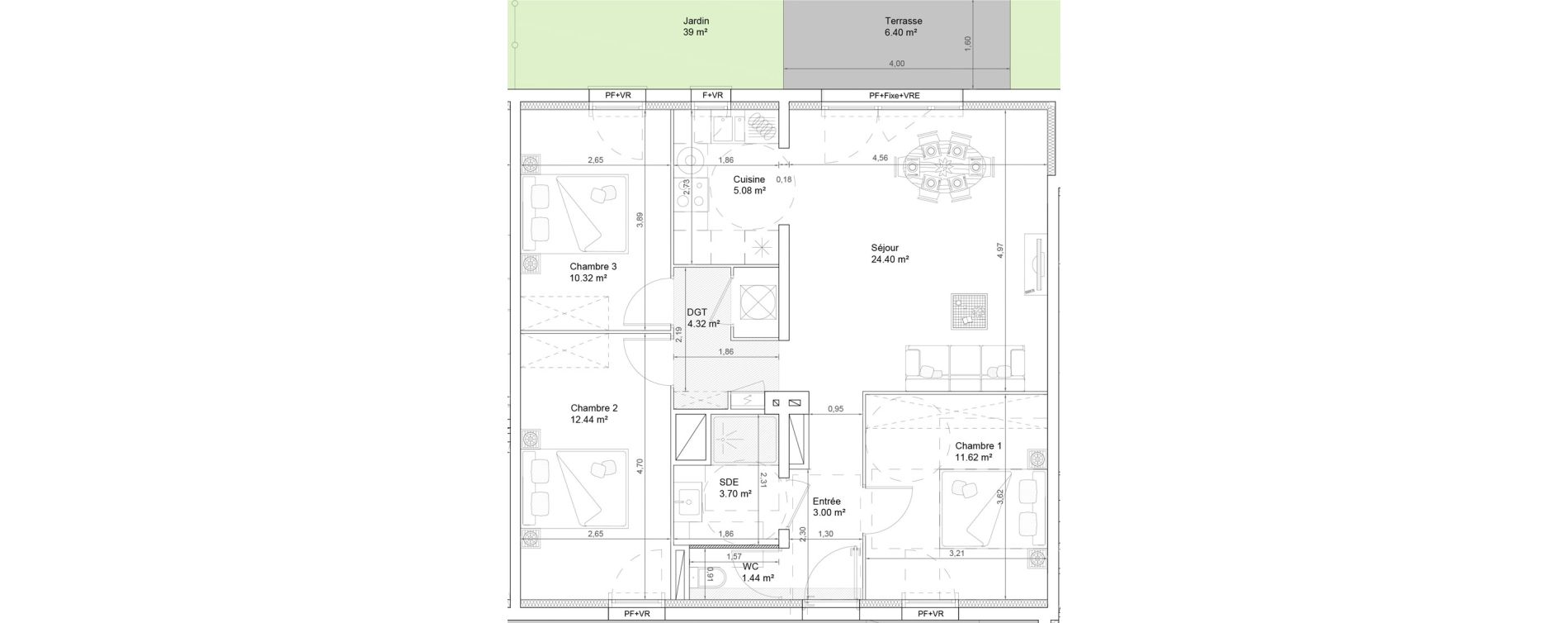 Appartement T4 de 76,32 m2 &agrave; Limoges Le colombier