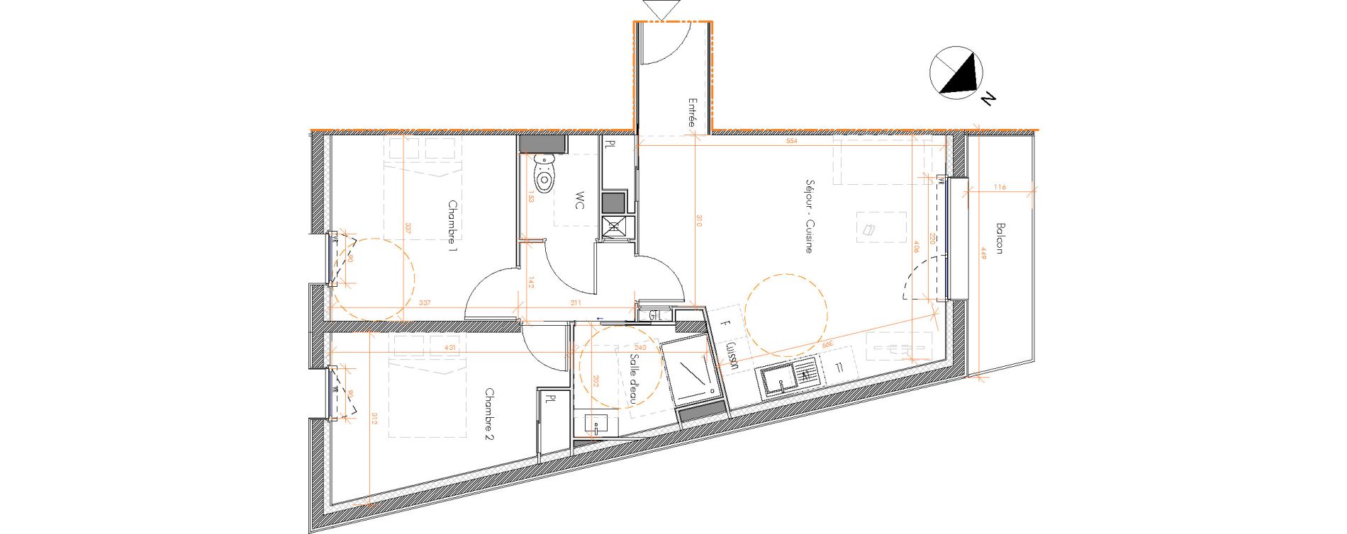 Appartement T3 de 59,30 m2 &agrave; Limoges Centre