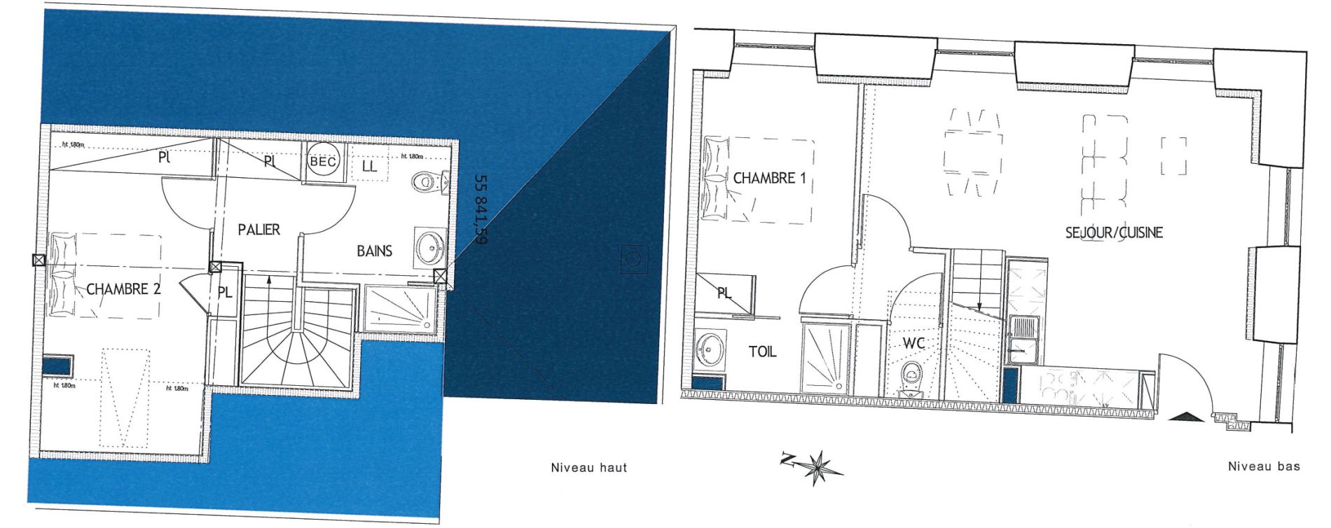 Duplex T3 de 64,30 m2 &agrave; Limoges Les galeries