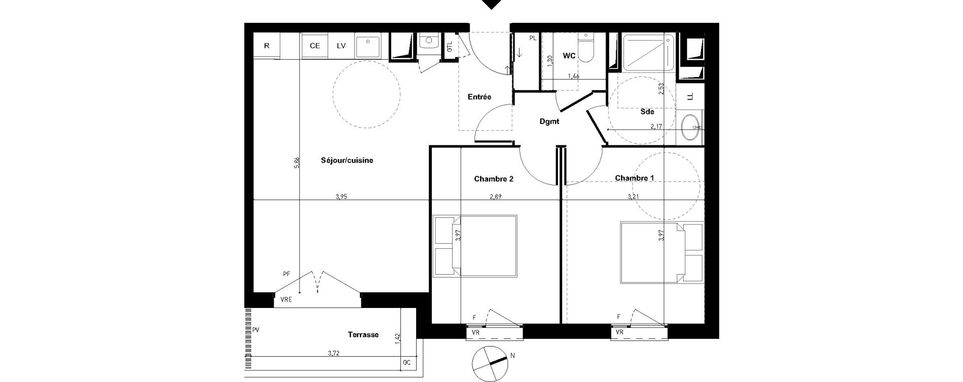 Appartement T3 de 61,08 m2 &agrave; Limoges Centre