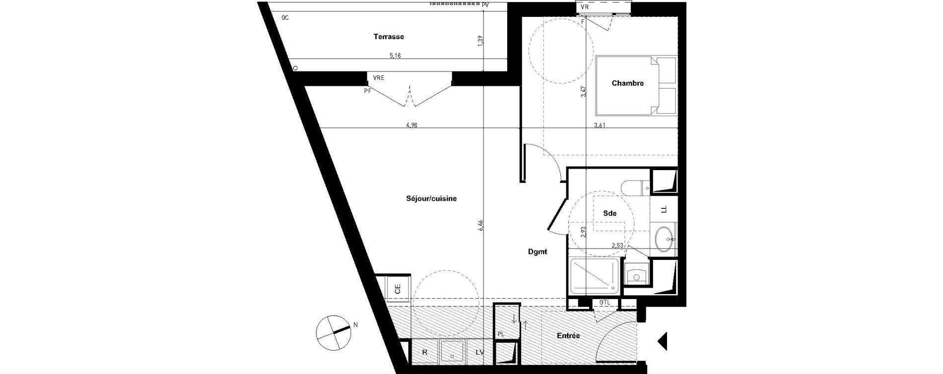 Appartement T2 de 49,44 m2 &agrave; Limoges Centre