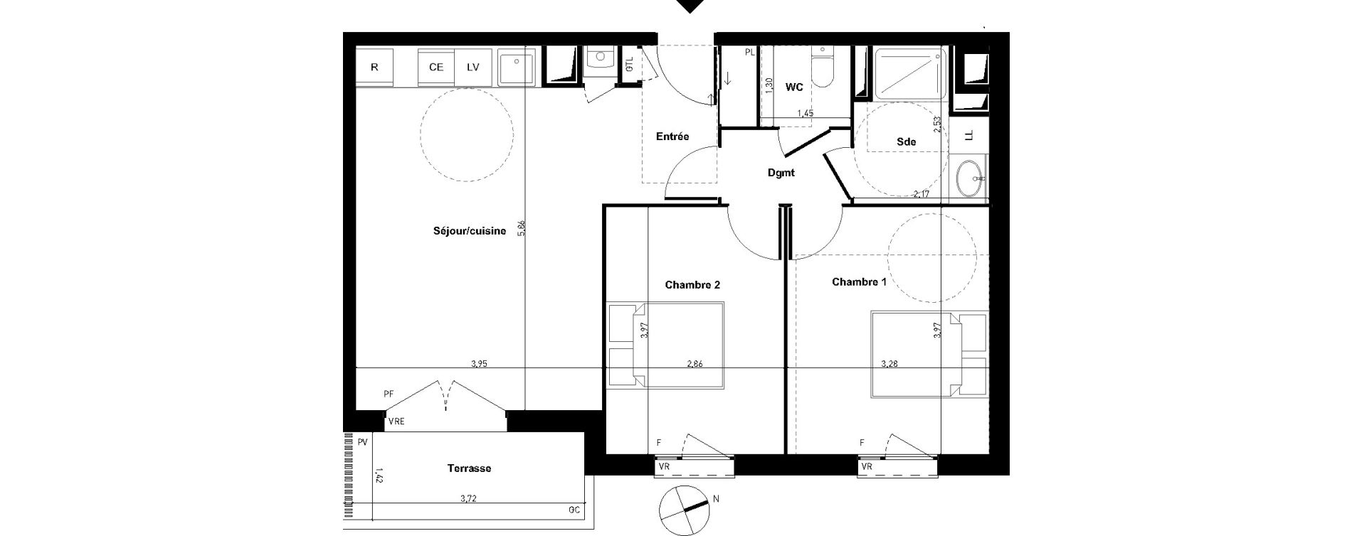 Appartement T3 de 61,08 m2 &agrave; Limoges Centre