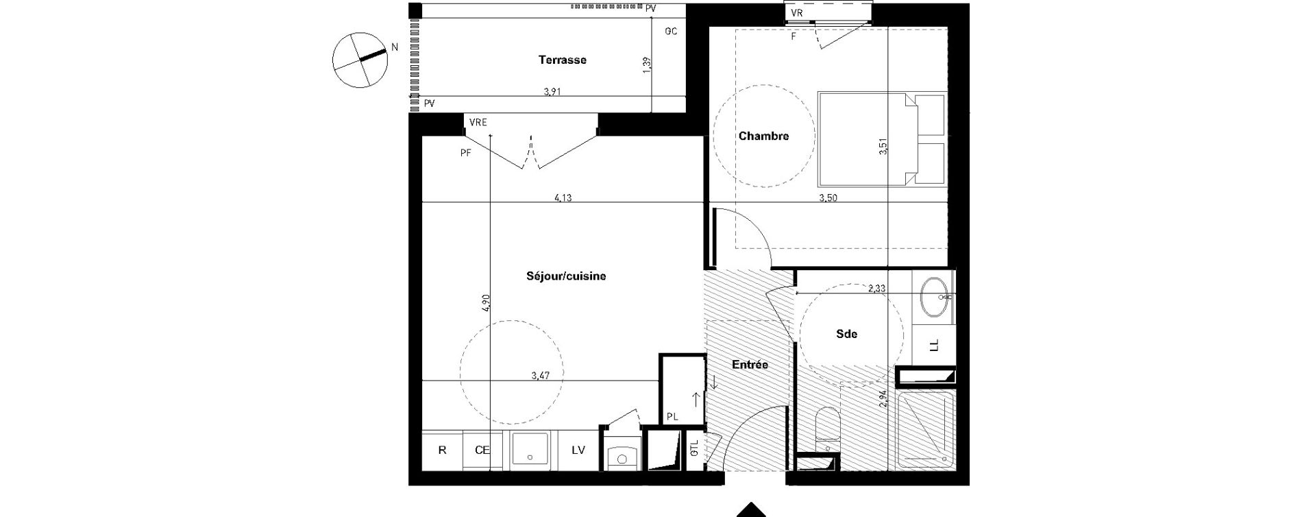 Appartement T2 de 42,12 m2 &agrave; Limoges Centre