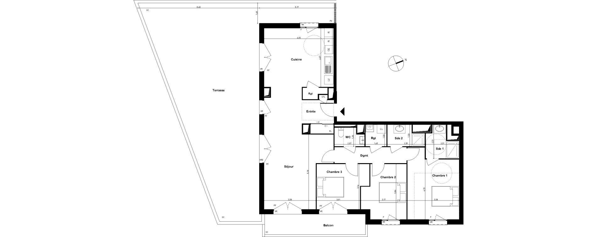 Appartement T4 de 110,38 m2 &agrave; Limoges Centre
