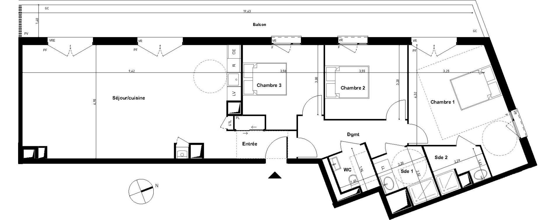 Appartement T4 de 108,38 m2 &agrave; Limoges Centre