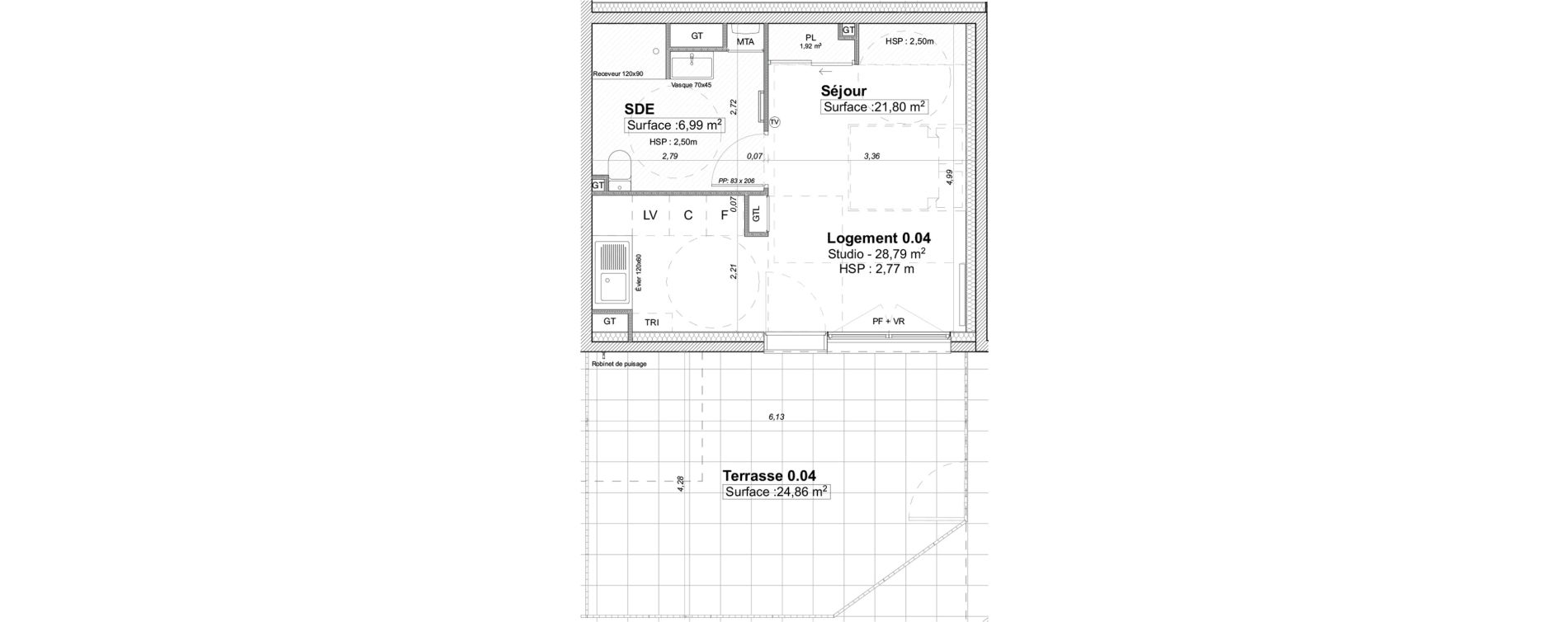 Appartement T1 de 28,79 m2 &agrave; Limoges La visitation