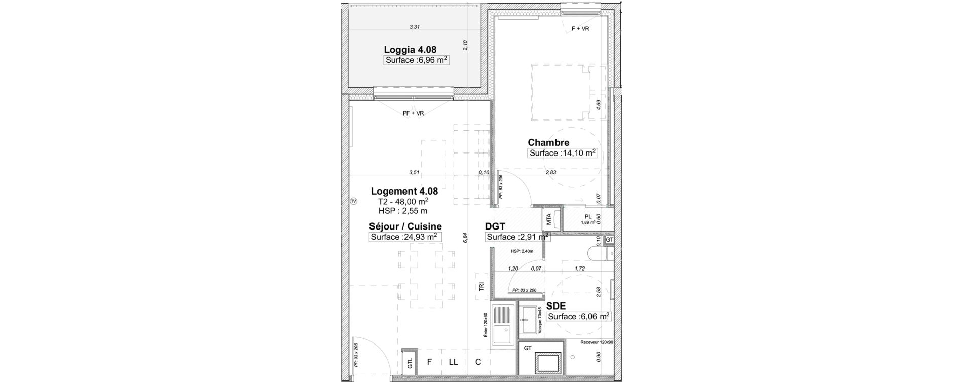 Appartement T2 de 48,00 m2 &agrave; Limoges La visitation