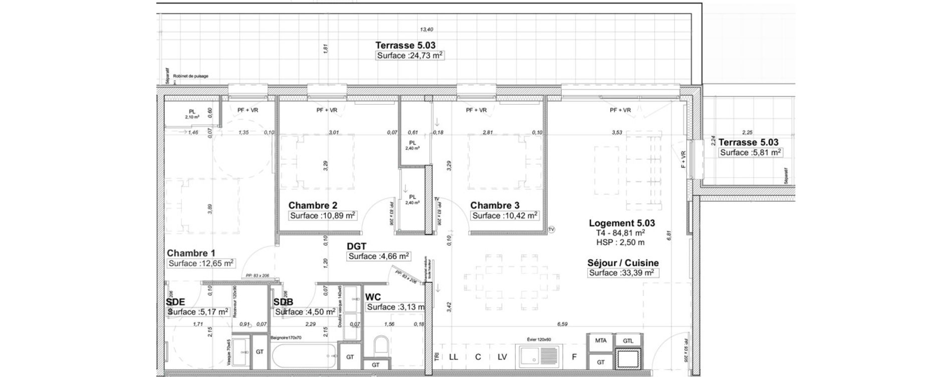 Appartement T4 de 84,81 m2 &agrave; Limoges La visitation