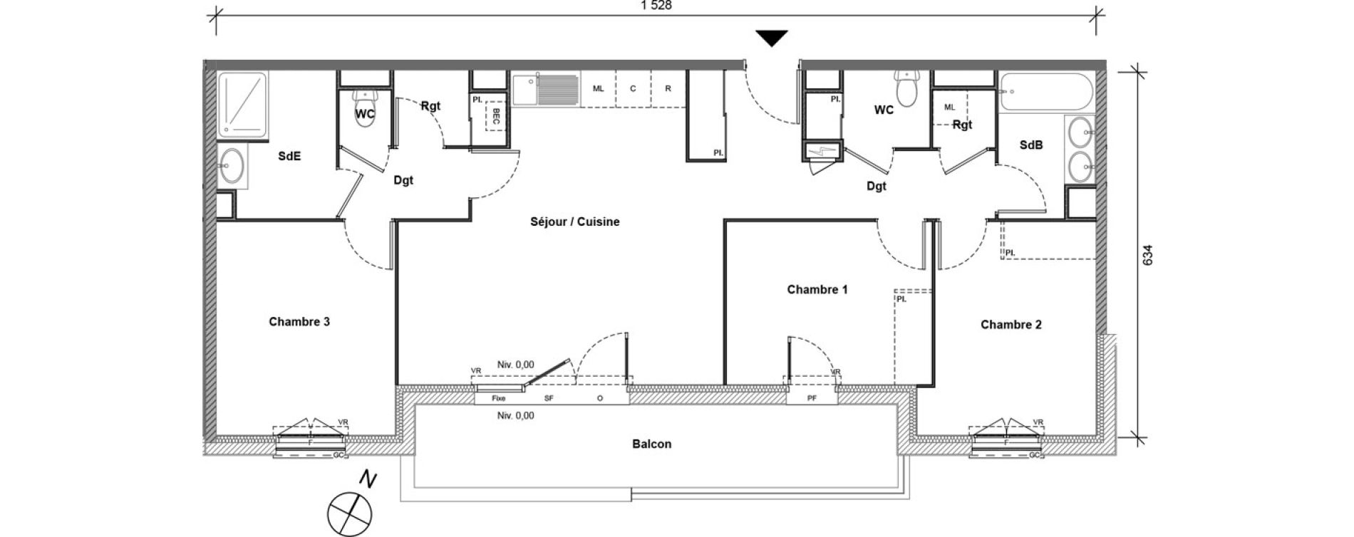 Appartement T4 de 84,92 m2 &agrave; Limoges &eacute;toile de fontaury