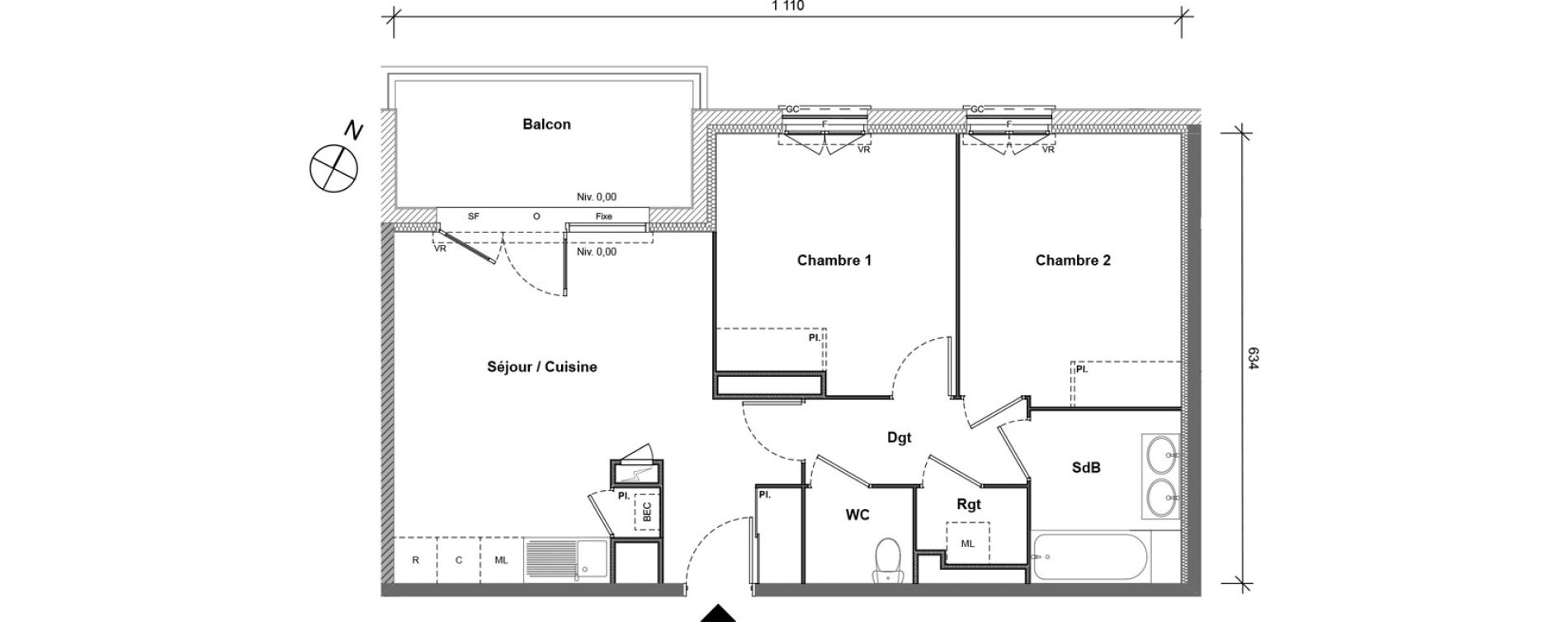 Appartement T3 de 61,08 m2 &agrave; Limoges &eacute;toile de fontaury