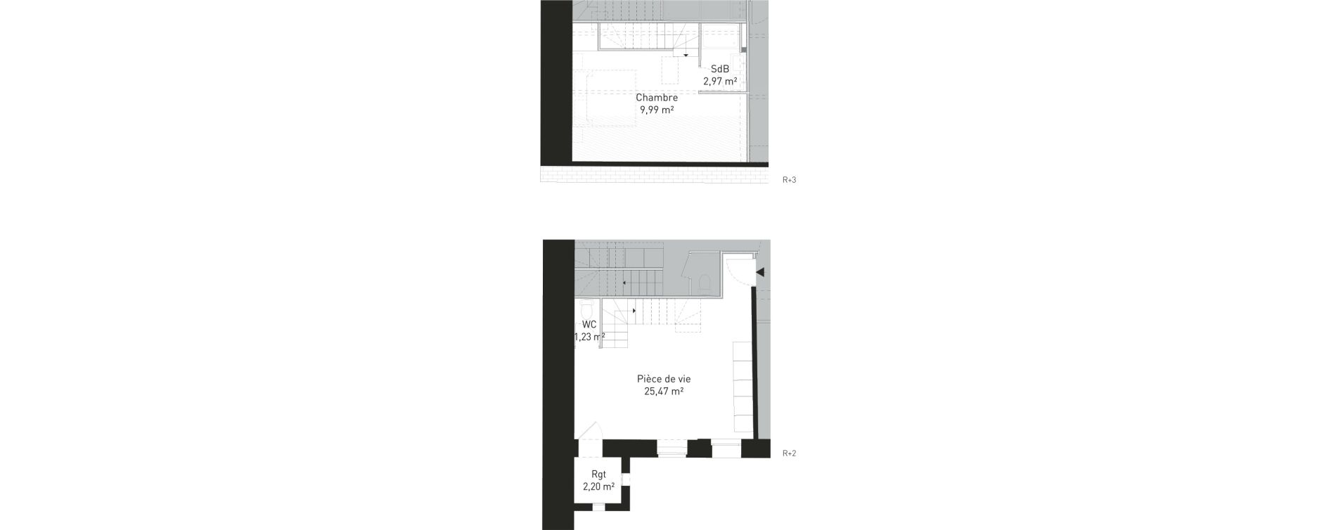 Duplex T2 de 41,87 m2 &agrave; Limoges Centre