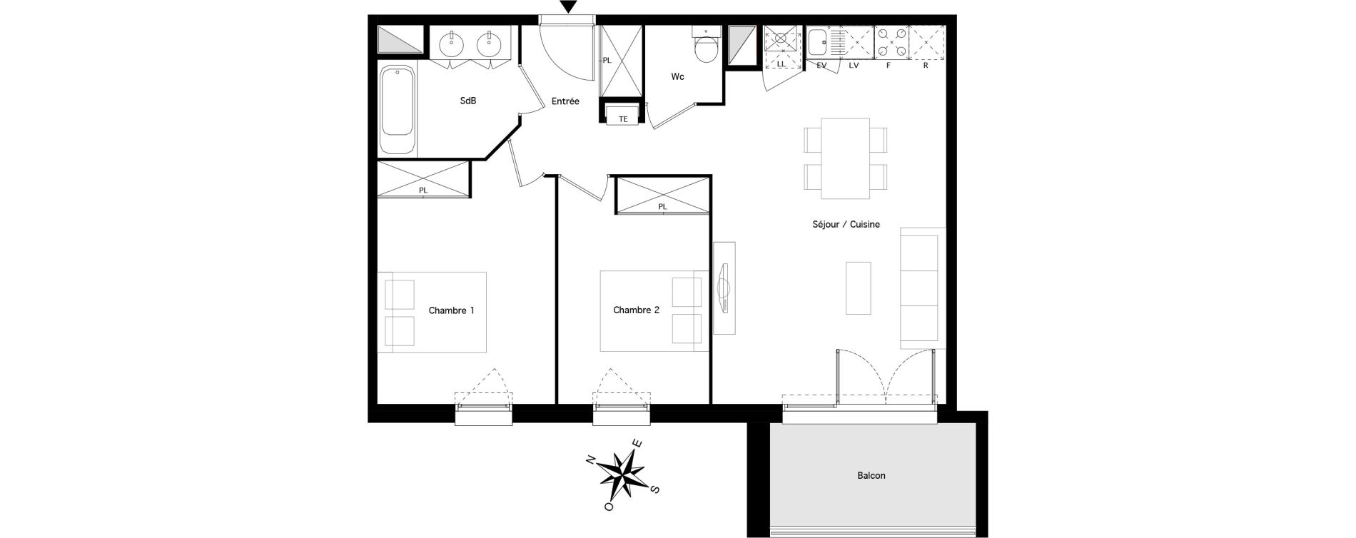 Appartement T3 de 62,84 m2 &agrave; B&eacute;nesse-Maremne Centre