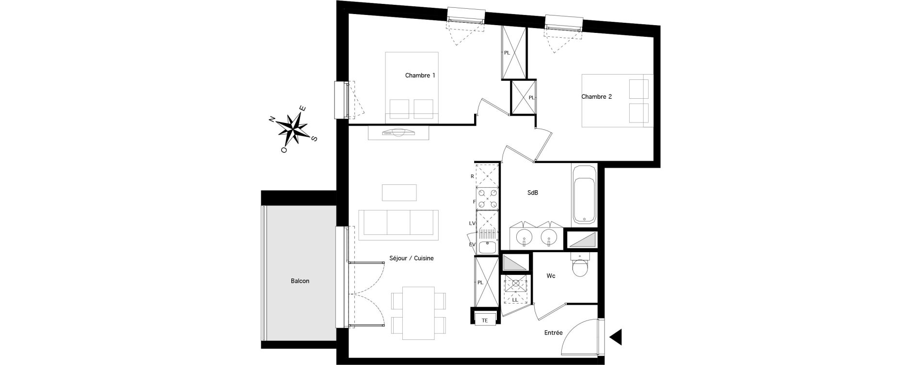 Appartement T3 de 61,02 m2 &agrave; B&eacute;nesse-Maremne Centre
