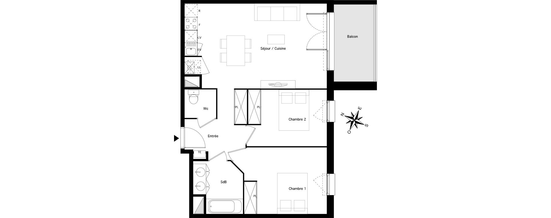 Appartement T3 de 60,90 m2 &agrave; B&eacute;nesse-Maremne Centre