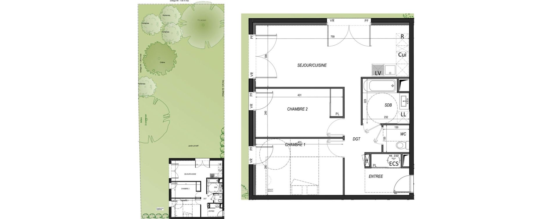 Appartement T3 de 61,53 m2 &agrave; B&eacute;nesse-Maremne Centre