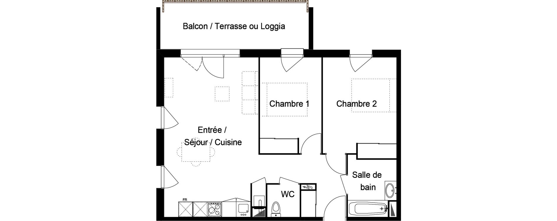 Appartement T3 de 60,11 m2 &agrave; Biscarrosse Lapuyade