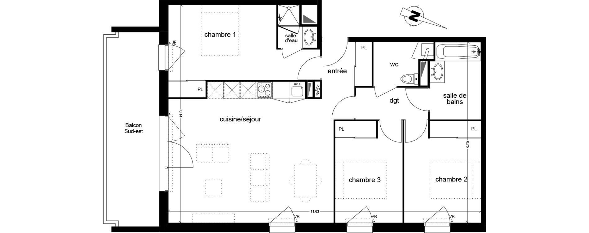 Appartement T4 de 83,20 m2 &agrave; Biscarrosse Lapuyade
