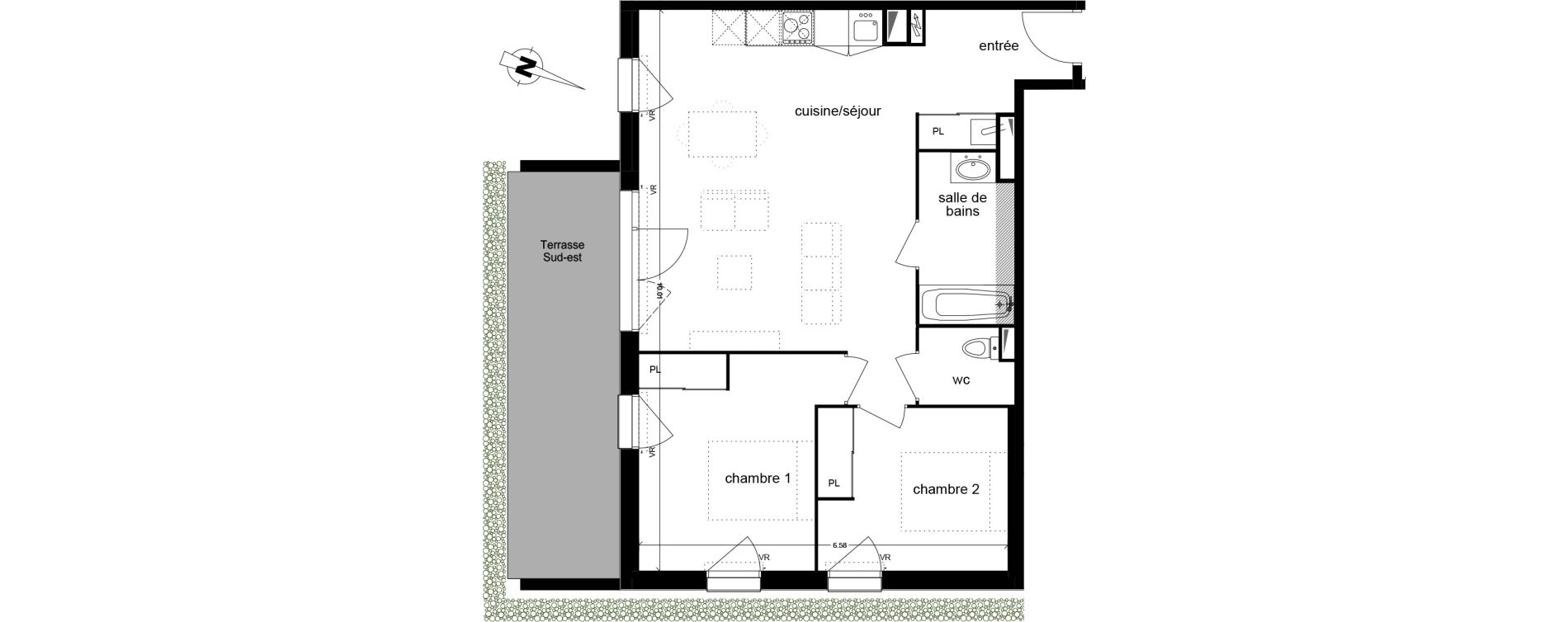 Appartement T3 de 65,90 m2 &agrave; Biscarrosse Lapuyade