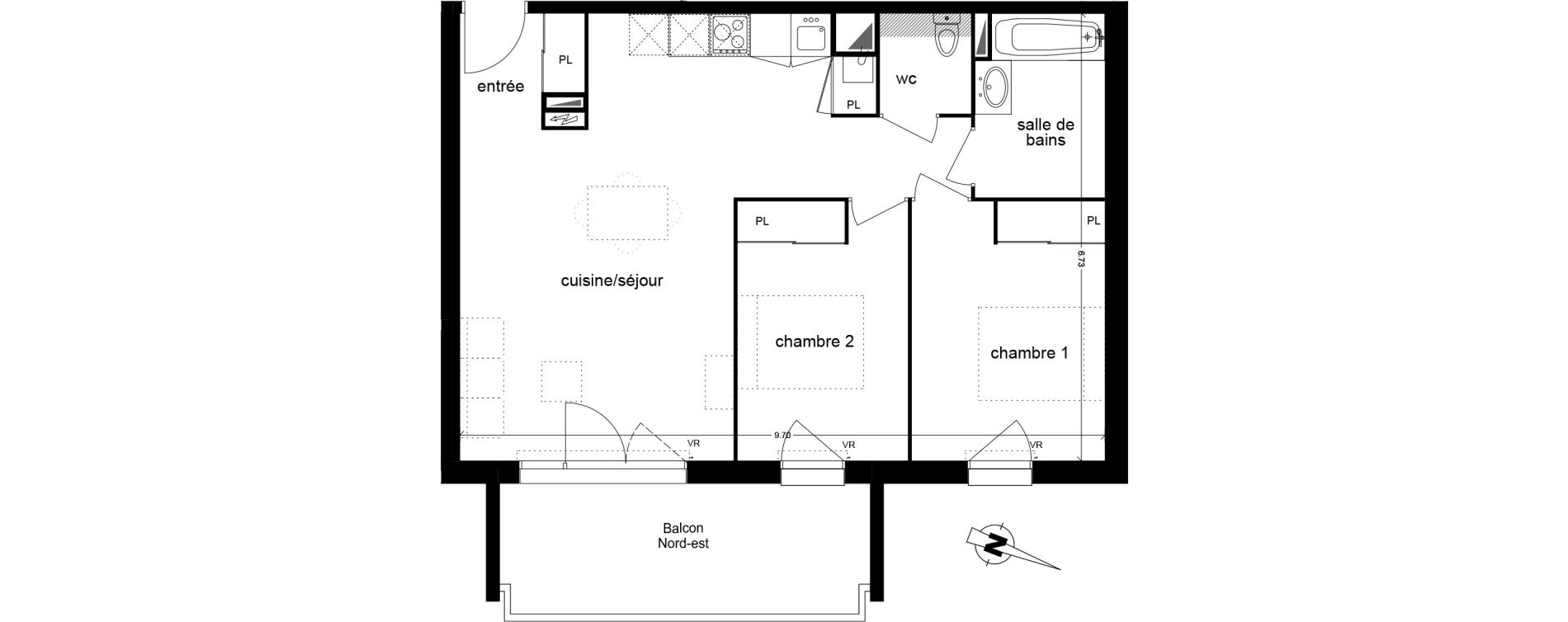 Appartement T3 de 63,16 m2 &agrave; Biscarrosse Lapuyade