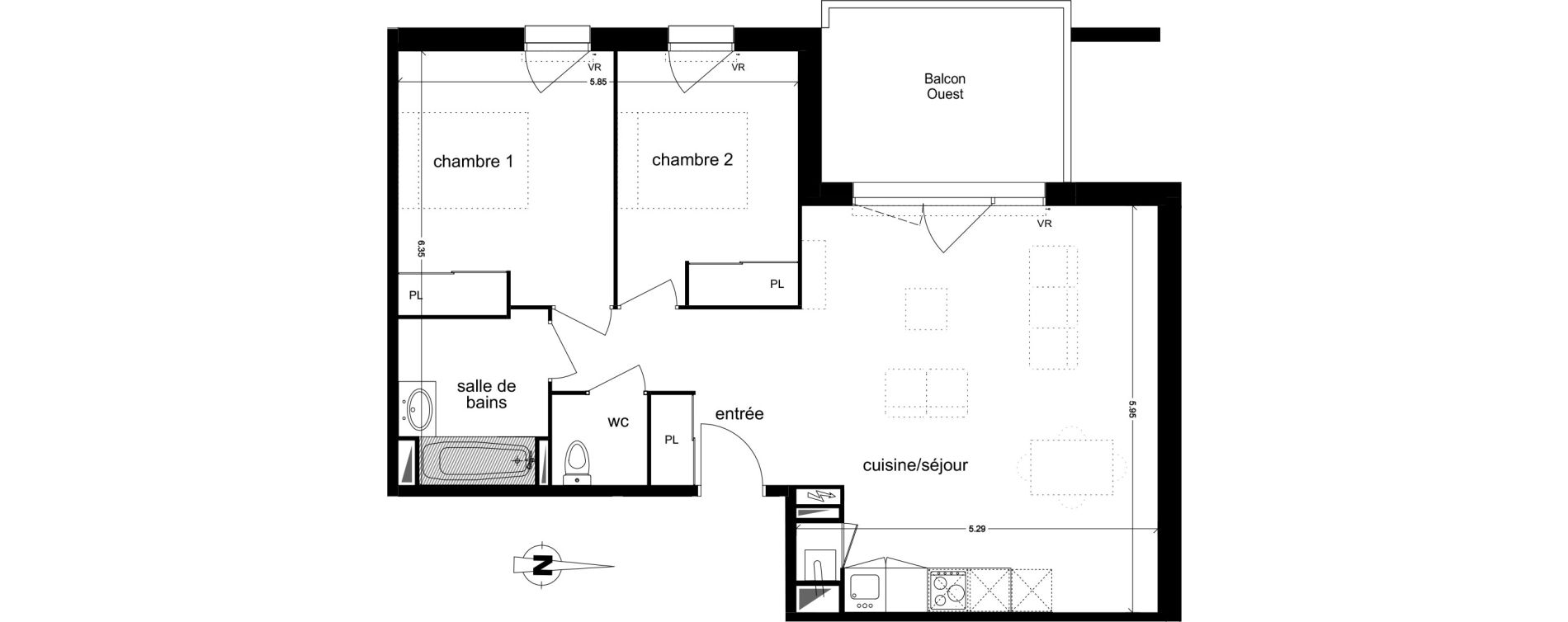 Appartement T3 de 66,51 m2 &agrave; Biscarrosse Lapuyade