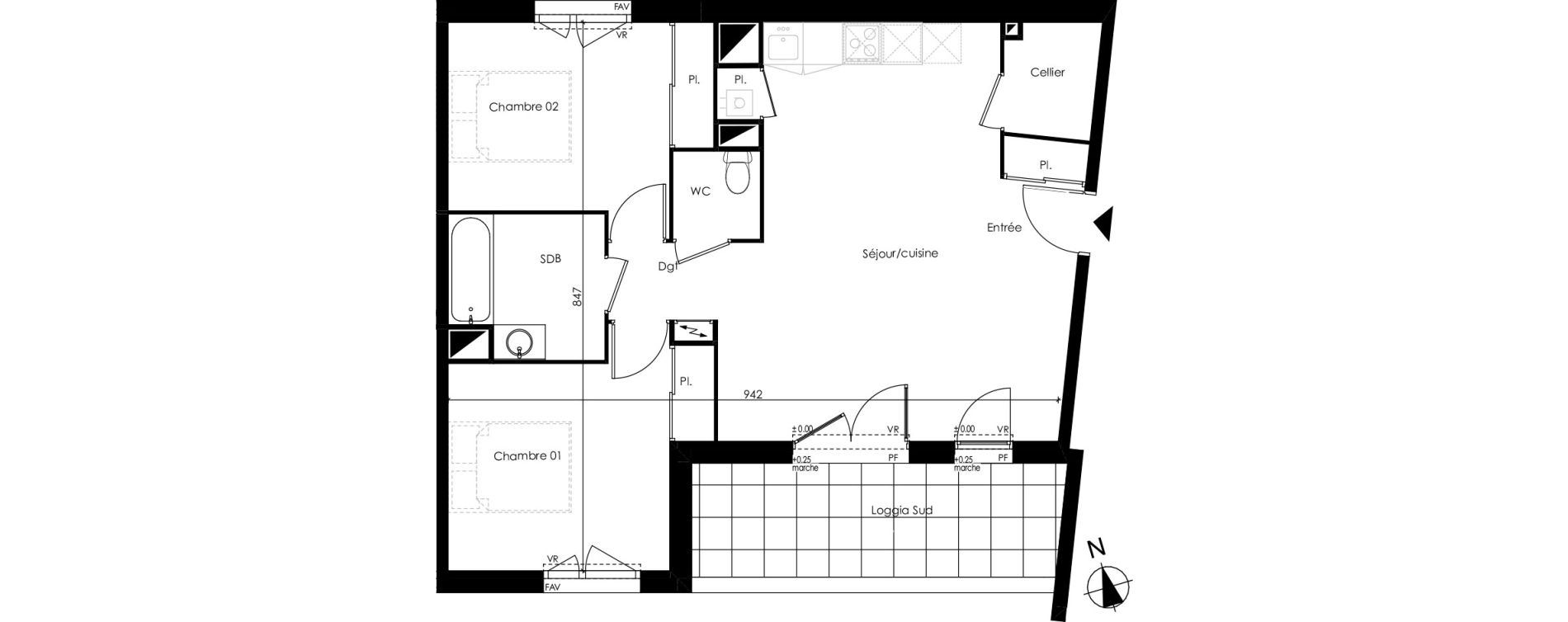 Appartement T3 de 67,32 m2 à Biscarrosse Biscarrosse bourg