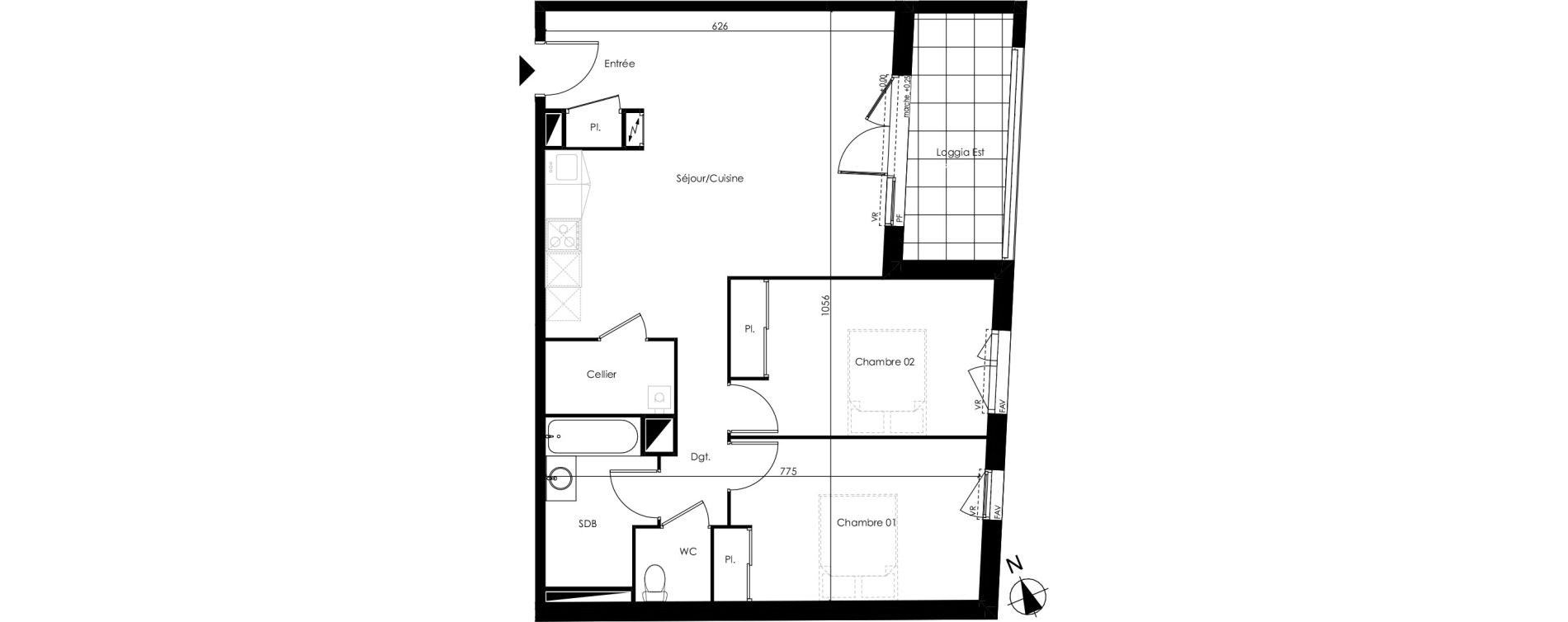 Appartement T3 de 72,19 m2 &agrave; Biscarrosse Bourg