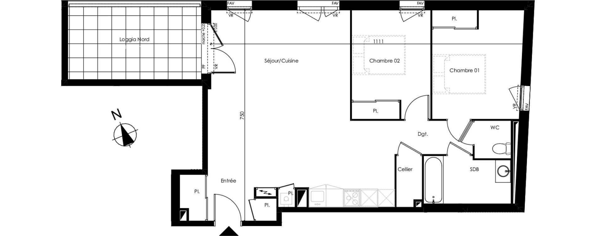 Appartement T3 de 76,91 m2 à Biscarrosse Biscarrosse bourg