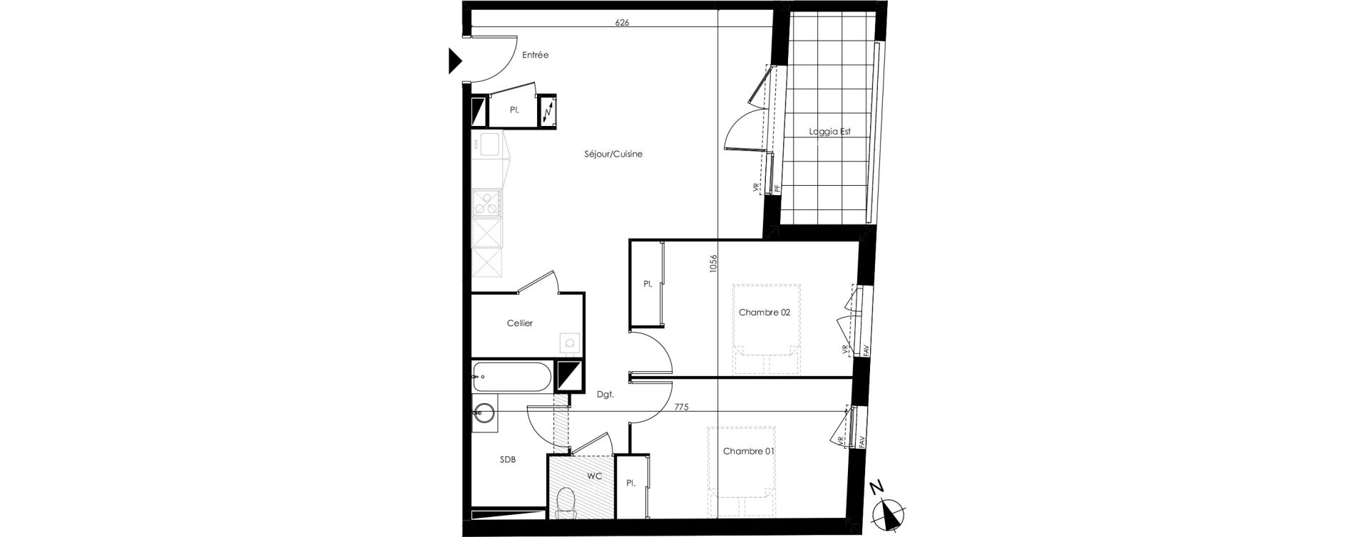 Appartement T3 de 72,19 m2 &agrave; Biscarrosse Bourg