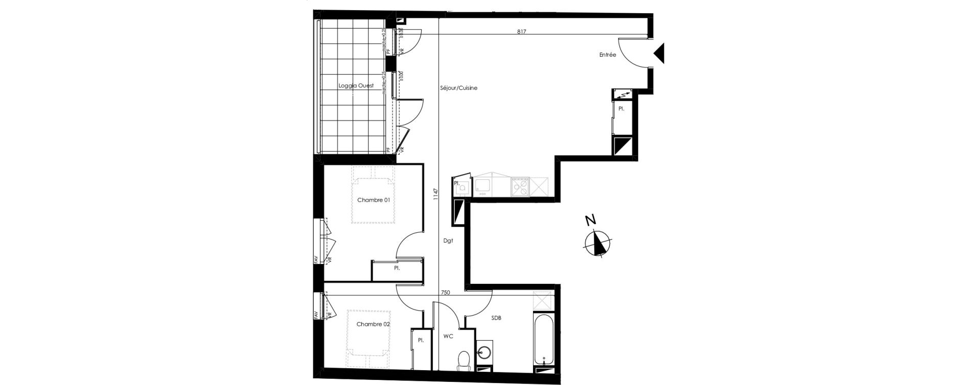 Appartement T3 de 76,08 m2 à Biscarrosse Biscarrosse bourg