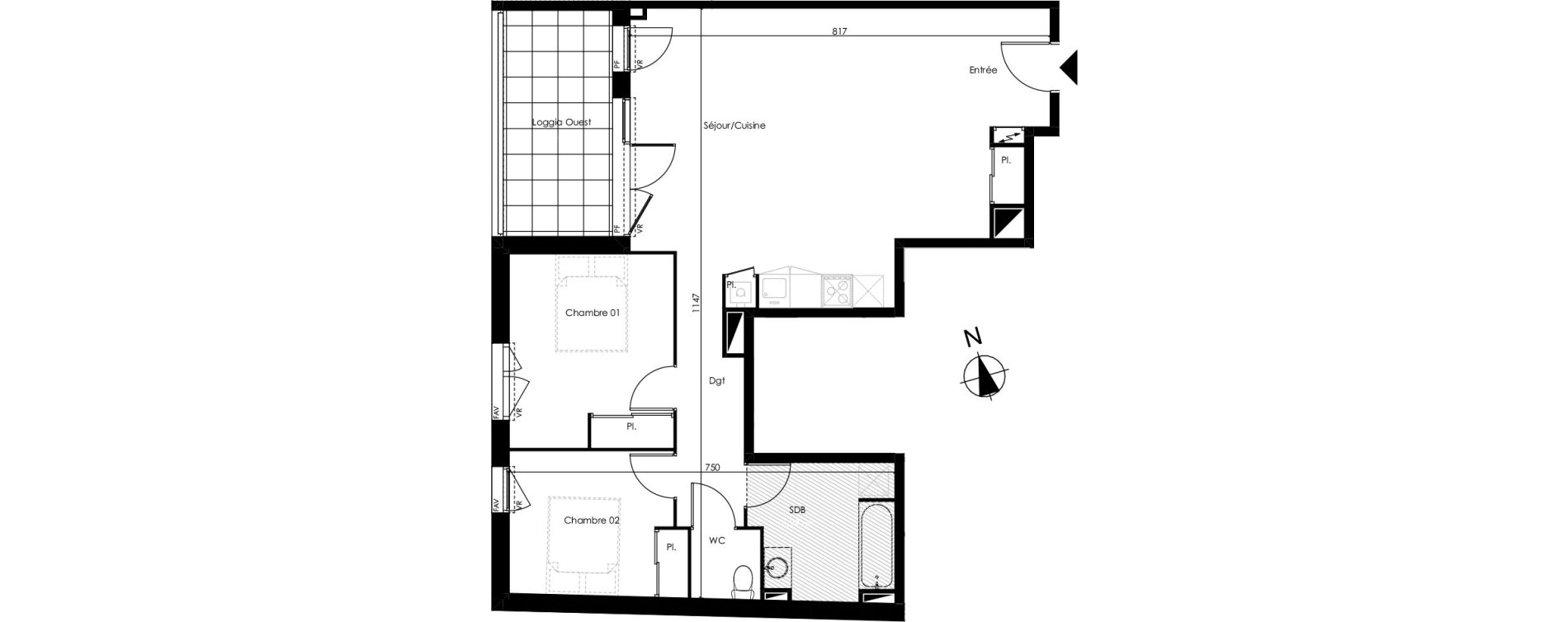 Appartement T3 de 76,08 m2 &agrave; Biscarrosse Bourg