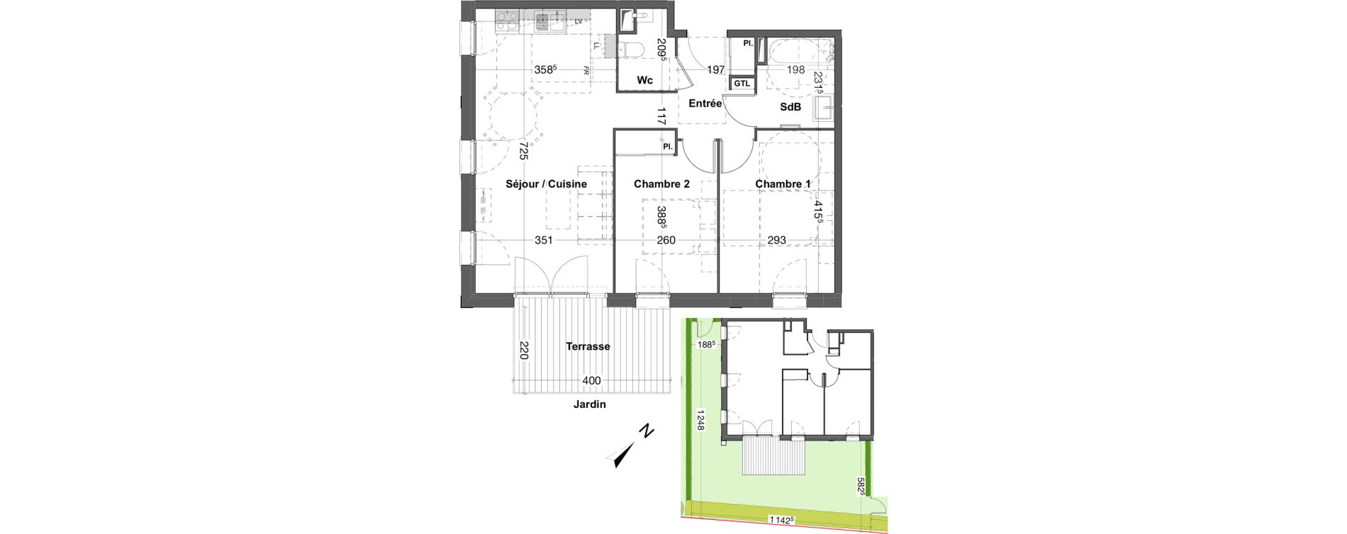 Appartement T3 de 61,27 m2 &agrave; Biscarrosse Bourg