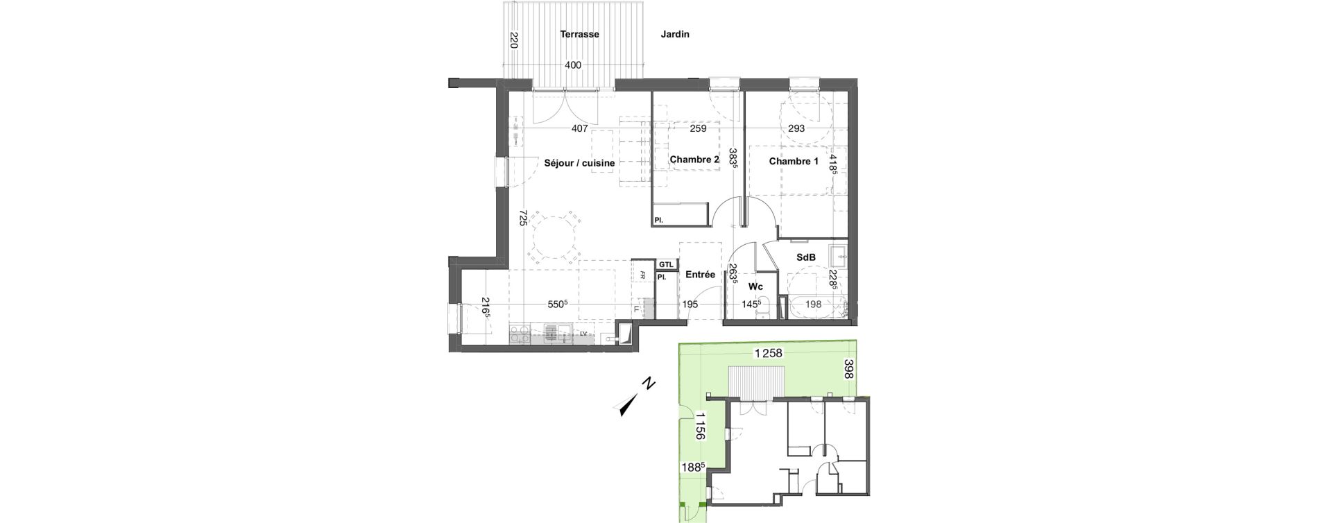 Appartement T3 de 66,72 m2 &agrave; Biscarrosse Bourg