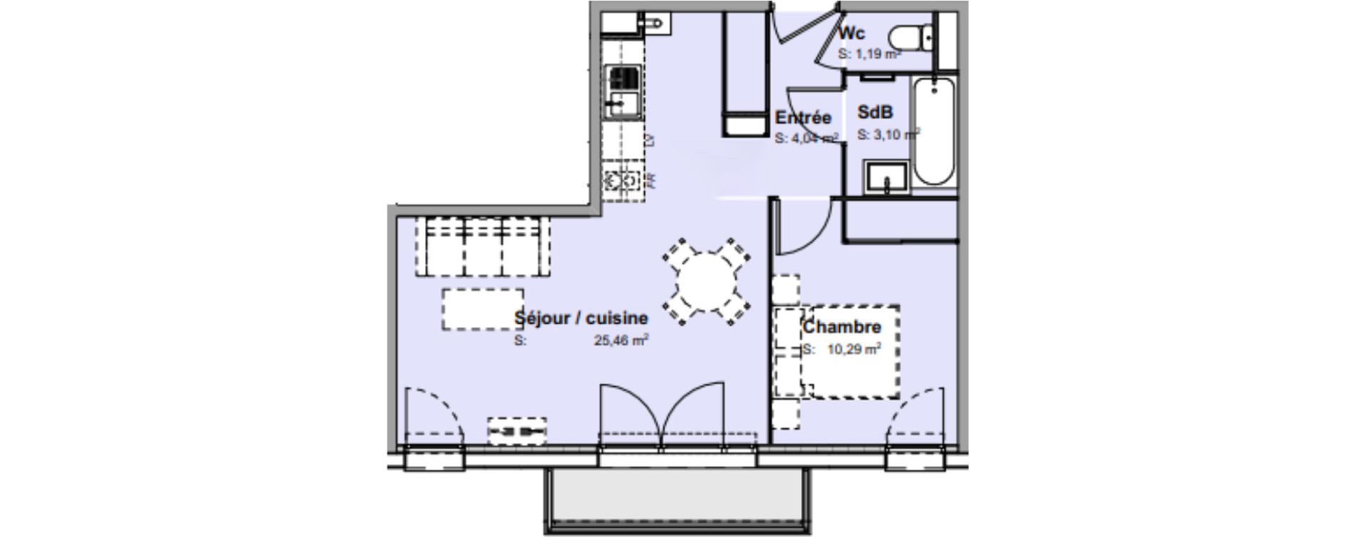 Appartement T2 de 44,08 m2 &agrave; Biscarrosse Bourg
