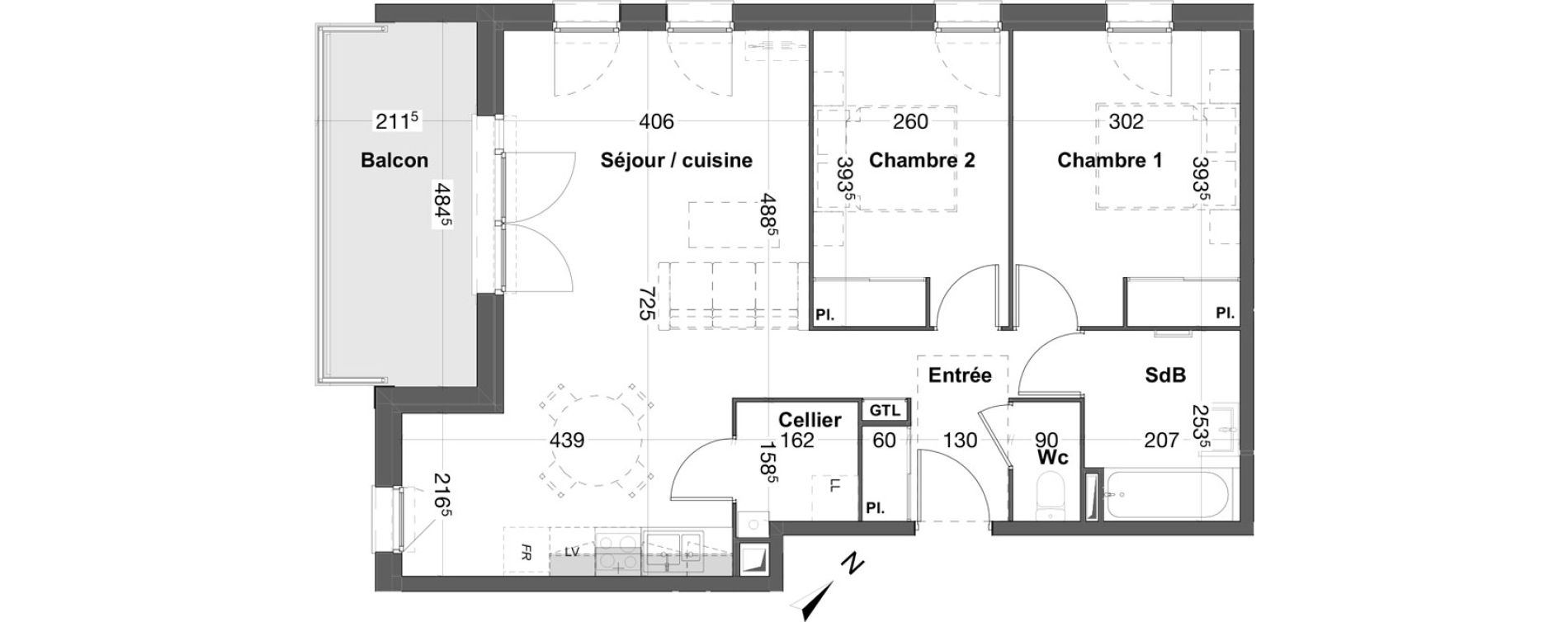Appartement T3 de 67,32 m2 &agrave; Biscarrosse Bourg