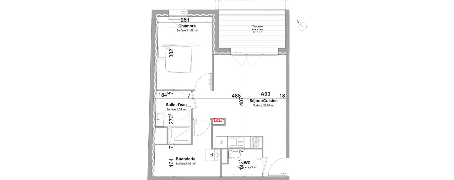 Appartement T2 de 47,27 m2 &agrave; Biscarrosse Biscarrosse bourg