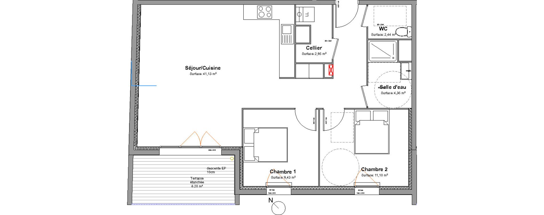 Appartement T3 de 71,41 m2 &agrave; Biscarrosse Biscarrosse bourg